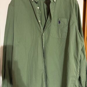 Ralph Lauren Men's Green Button Down Shirt
